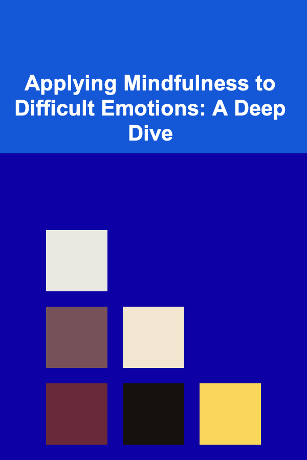 Applying Mindfulness to Difficult Emotions: A Deep Dive