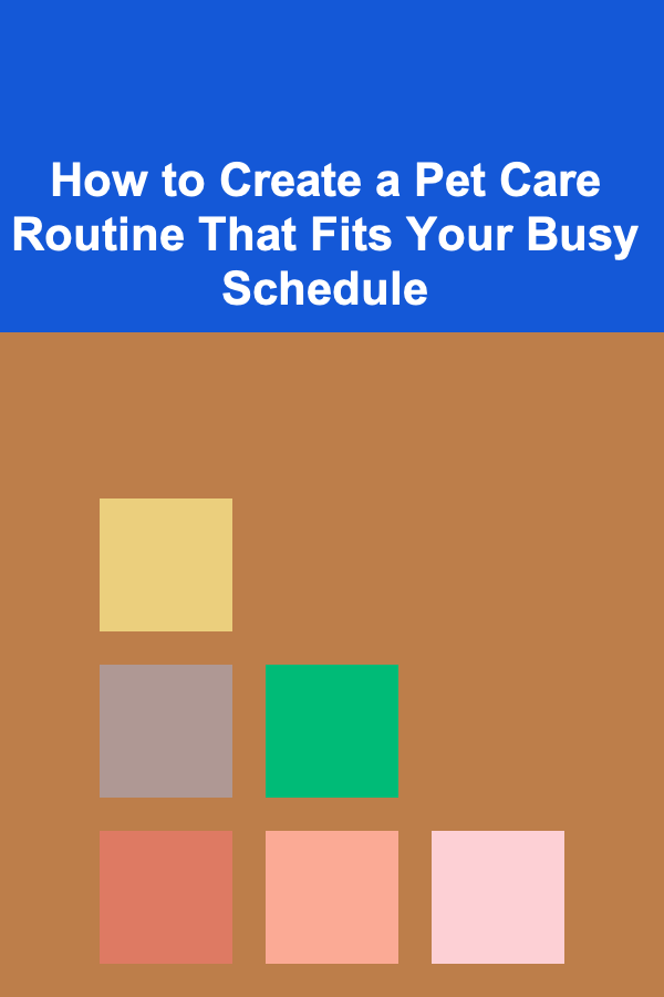 How to Create a Pet Care Routine That Fits Your Busy Schedule