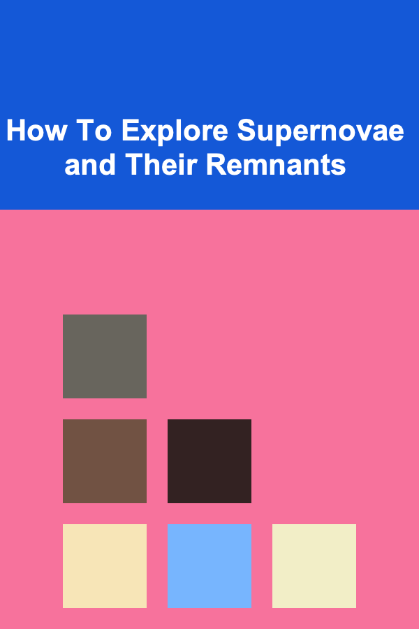 How To Explore Supernovae and Their Remnants