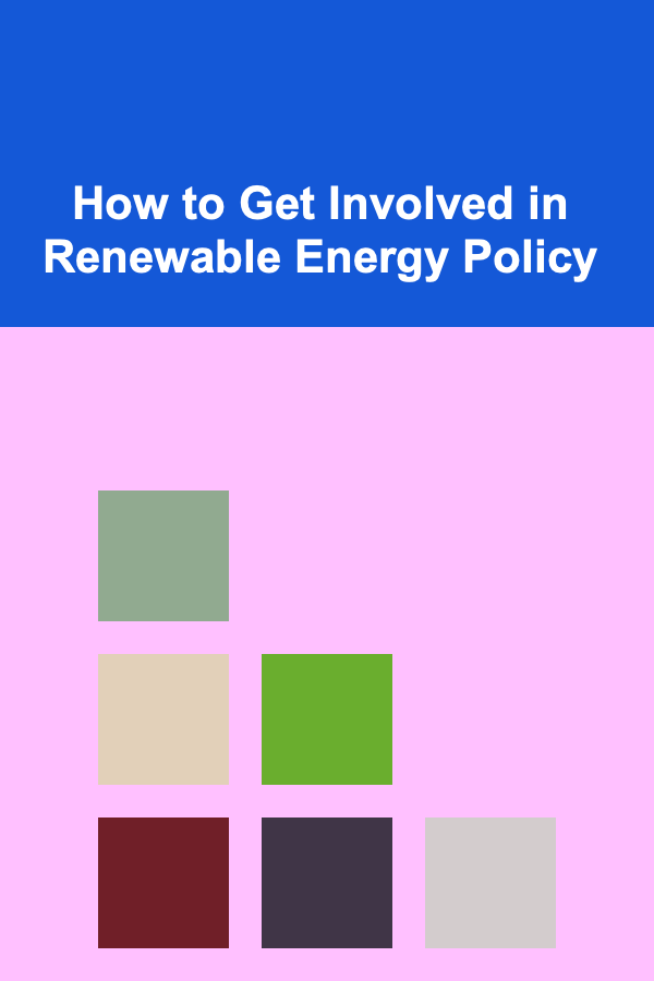 How to Get Involved in Renewable Energy Policy