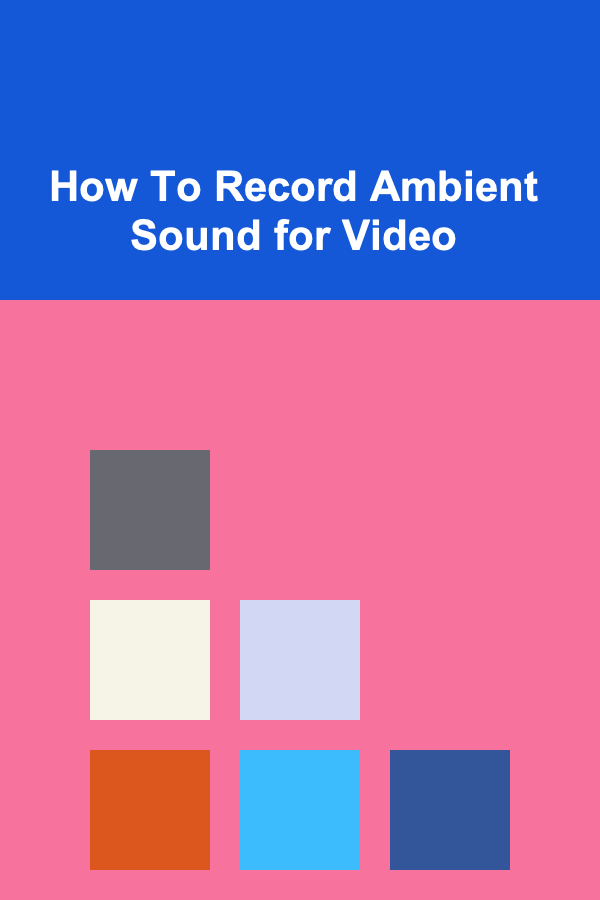 How To Record Ambient Sound for Video