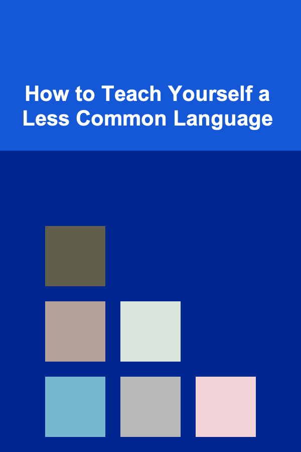 How to Teach Yourself a Less Common Language
