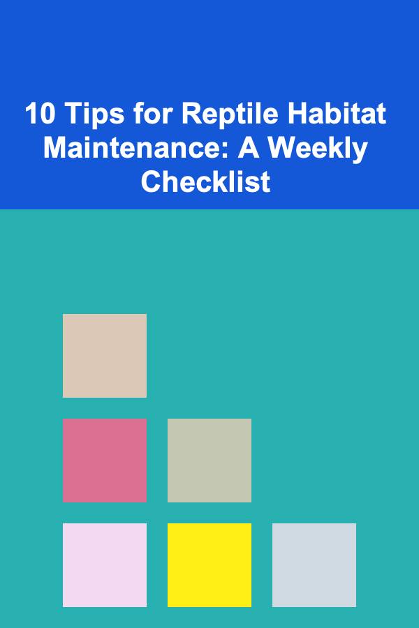 10 Tips for Reptile Habitat Maintenance: A Weekly Checklist