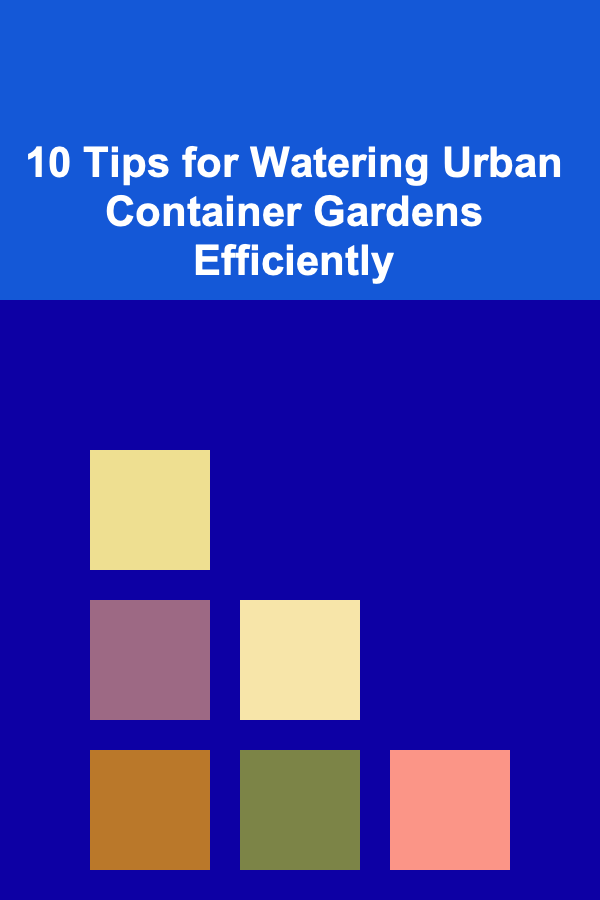 10 Tips for Watering Urban Container Gardens Efficiently