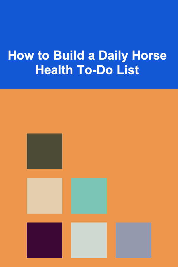 How to Build a Daily Horse Health To-Do List