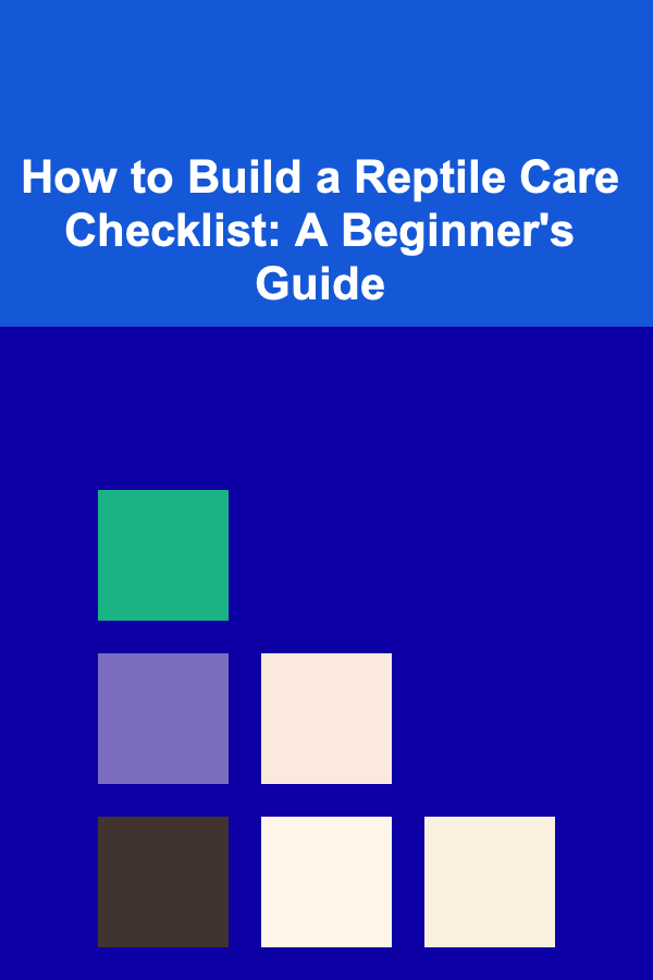 How to Build a Reptile Care Checklist: A Beginner's Guide