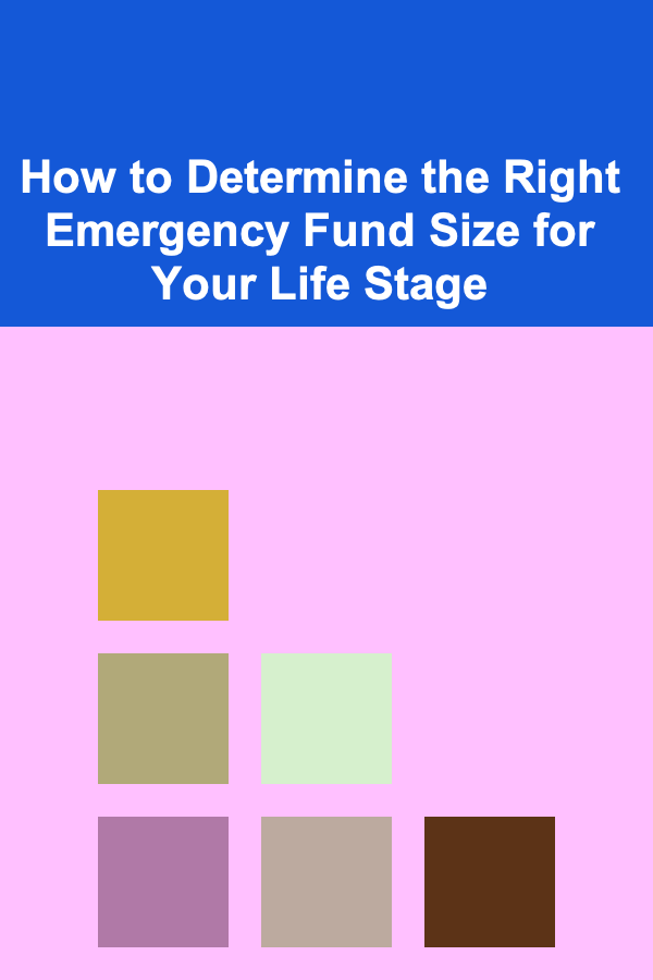 How to Determine the Right Emergency Fund Size for Your Life Stage