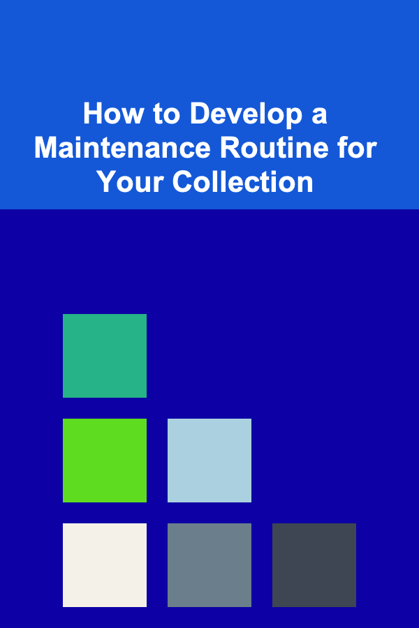 How to Develop a Maintenance Routine for Your Collection