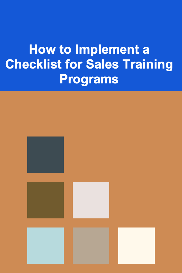 How to Implement a Checklist for Sales Training Programs