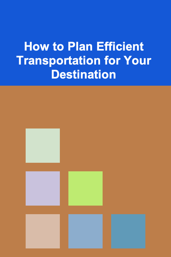 How to Plan Efficient Transportation for Your Destination