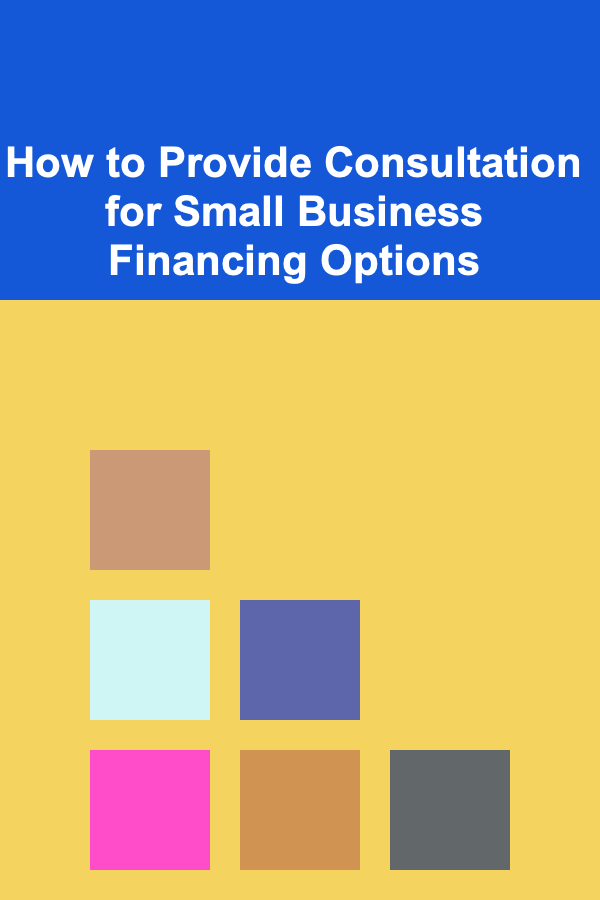 How to Provide Consultation for Small Business Financing Options