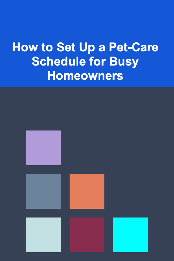 How to Set Up a Pet-Care Schedule for Busy Homeowners