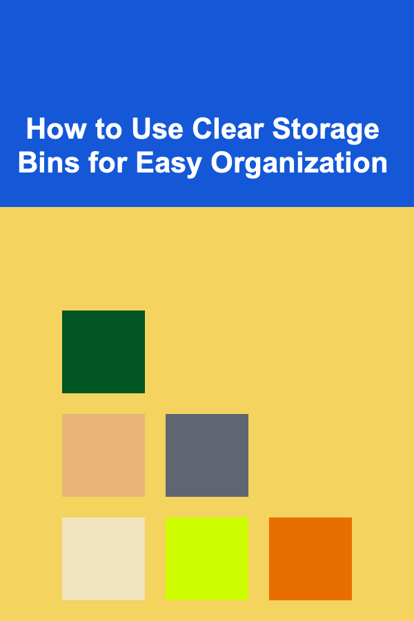 How to Use Clear Storage Bins for Easy Organization