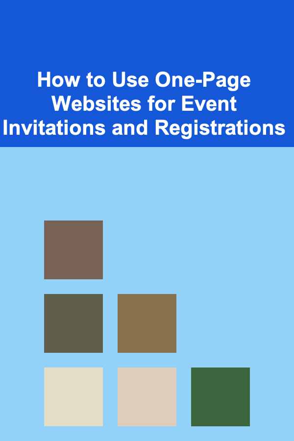 How to Use One-Page Websites for Event Invitations and Registrations