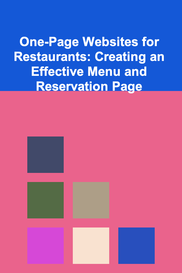 One-Page Websites for Restaurants: Creating an Effective Menu and Reservation Page