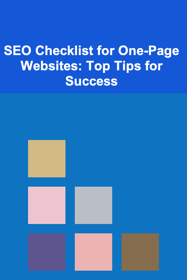 SEO Checklist for One-Page Websites: Top Tips for Success